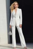 Trajes de graduación blancos slim fit de solapa de dos piezas, pecho simple
