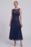 Vestido largo de Madre de la Novia Verde Oscuro Floral Floral A Line Ablad Boat Neck