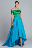 Vestido formal asimétrico de rasín de línea A