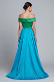 Vestido formal asimétrico de rasín de línea A