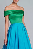 Vestido formal asimétrico de rasín de línea A