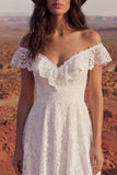 Vestido de novia Bohemio A de Marfil Floral