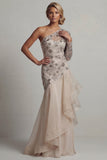 Vestido de la madre de la novia con volantes de un hombro con volantes