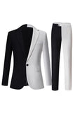 Trajes formales de hombre de solapa con solapa muescas en blanco y negro