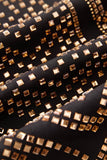 Trajes de graduación dorados de dos piezas abiertos para hombres de graduación