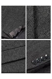 Trajes de boda de tres piezas, de solapa con solapa con muescas gris oscuro