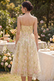 Corsé amarillo claro con tirantes finos floral A Line