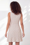 Mini vestido de graduación blanco negro de puntas en línea en V con volantes