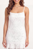 Vestido de graduación mini graduación de encaje bodycon tirantes finos
