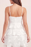Mini vestido de graduación blanco floral en A-Line con volantes