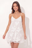 Mini vestido de graduación de Mini Graduación de Tul Blanco Floral A-Line