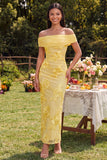 Vestido Maxi Floral Bodycon Apuesto Bodycon Body, Apuntado al Hombro Descubierto y Abertura