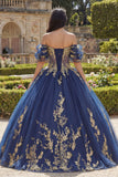 Vestido de baile azul marino descubierto con apliques