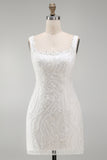 Vestido de cóctel corto, ajustado y ajustado de flores con tirantes brillantes