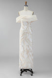 Vestido formal Maxi con estampado de bodycon con champán