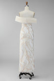 Vestido formal Maxi con estampado de bodycon con champán