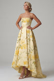 Vestido floral de tirantes finos amarillos Línea A