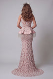 Vestido de certamen de sirena con lentejuelas de un solo hombro y borla
