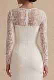 Vestido de novia blanco Midi Bodycon Floral con encaje