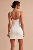 Bodycon Vestido Mini Blanco de Tirantes Finos