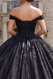 Vestido de gala con corsé negro y hombro descubierto vestido de quinceañera