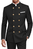 Traje de hombre cruzado de dos piezas azul marino