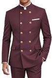 Traje de hombre cruzado de dos piezas azul marino