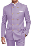 Traje de hombre cruzado de dos piezas azul marino