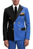 Trajes de baile de graduación de dos piezas Peak Peak Lapel Purple Purple