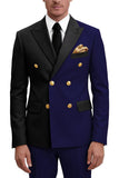 Trajes de baile de graduación de dos piezas Peak Peak Lapel Purple Purple