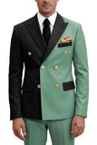 Trajes de baile de graduación de dos piezas Peak Peak Lapel Purple Purple