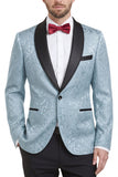 Trajes de baile de fin de curso de dos piezas con solapa azul real y un botón