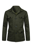 Chaqueta masculina de solato cruzado beige con muesca