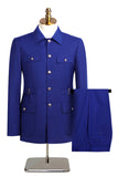 Traje de hombre de dos piezas de dos piezas azul marino oscuro