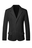 Chaqueta negra de solapa de solapa