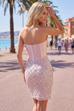 Corsé bodycon de satén Sweetheart Blush Vestido de bienvenida a casa
