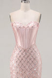 Corsé bodycon de satén Sweetheart Blush Vestido de bienvenida a casa