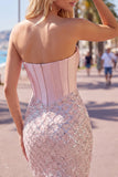 Corsé bodycon de satén Sweetheart Blush Vestido de bienvenida a casa