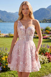 Vestido rosa de fin de semana floral de un solo hombro con un solo hombro