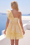 Vestido de bienvenida a casa, amarillo mantequilla con volantes y con volantes, vestido de bienvenida a casa