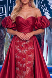 Vestido largo de certa, sirena con cuentas y cuentas burdeos, burdeos y faja