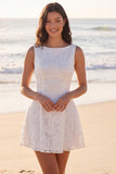 Vestido Mini Corsé de Línea A de Marfil