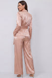 Trajes de dos piezas de mujer con solapa de dos piezas con solapa Dusty Rose Peaked