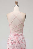 Corsé floral rosa con lentejuelas y vestido bodycon Homecoming