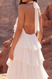 Vestido bohemio de línea A con volantes con húncer