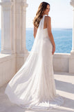 Vestido de novia Corsé Sirena sin tirantes de lentejuelas de marfil con bufanda