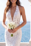 Vestido de novia bordado con cabezazo de sirena marfil