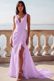 Vestido de novia de sirena con escote en V y volantes en marfil