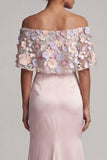 Vestido largo de sirena floral de la madre de la novia