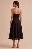 Vestido de corbata negra A Line A Line sin tirantes